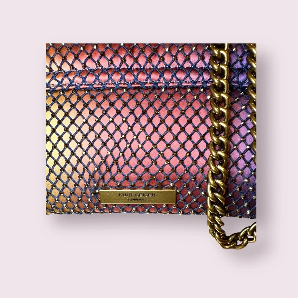 Kurt Geiger Mini Kensington Fabric Multicolor Gradient Embellished Shoulder Bag - Picture 4 of 10